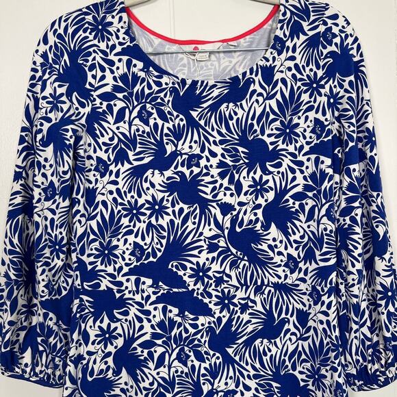 NEW BODEN Lucie Jersey Tunic Size 4 Blue Bird Print - Picture 4 of 11